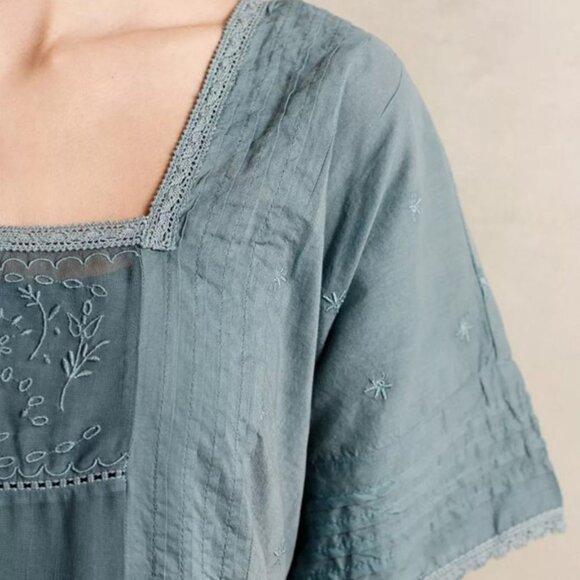 Holding Horses Anthropologie Ocean Dipped Blue Tunic Mini Dress Womens XS NWOT - Picture 5 of 10